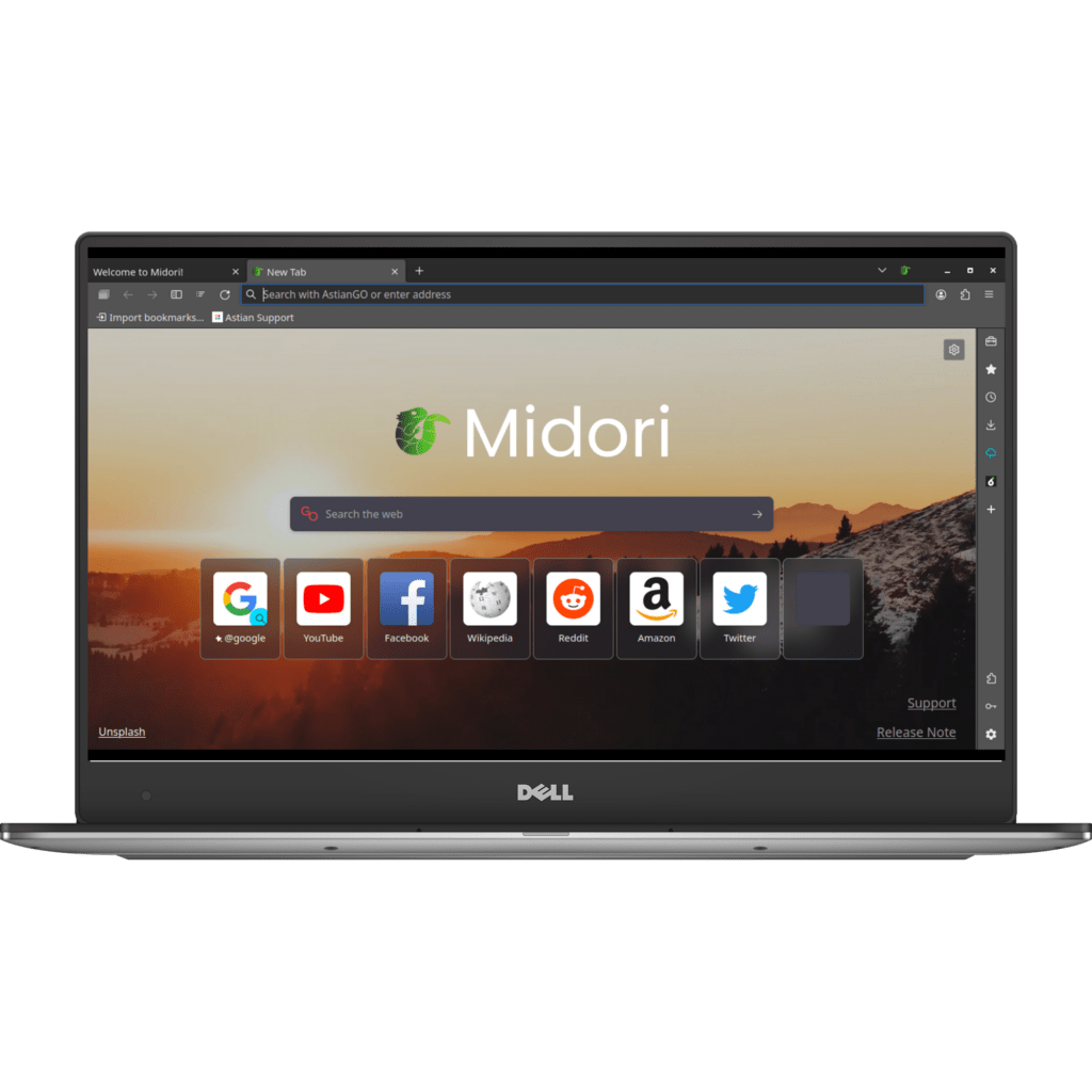 light web browser midori, fast & private