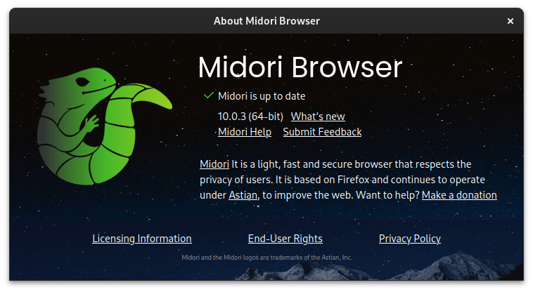 Midori Browser OTA updates