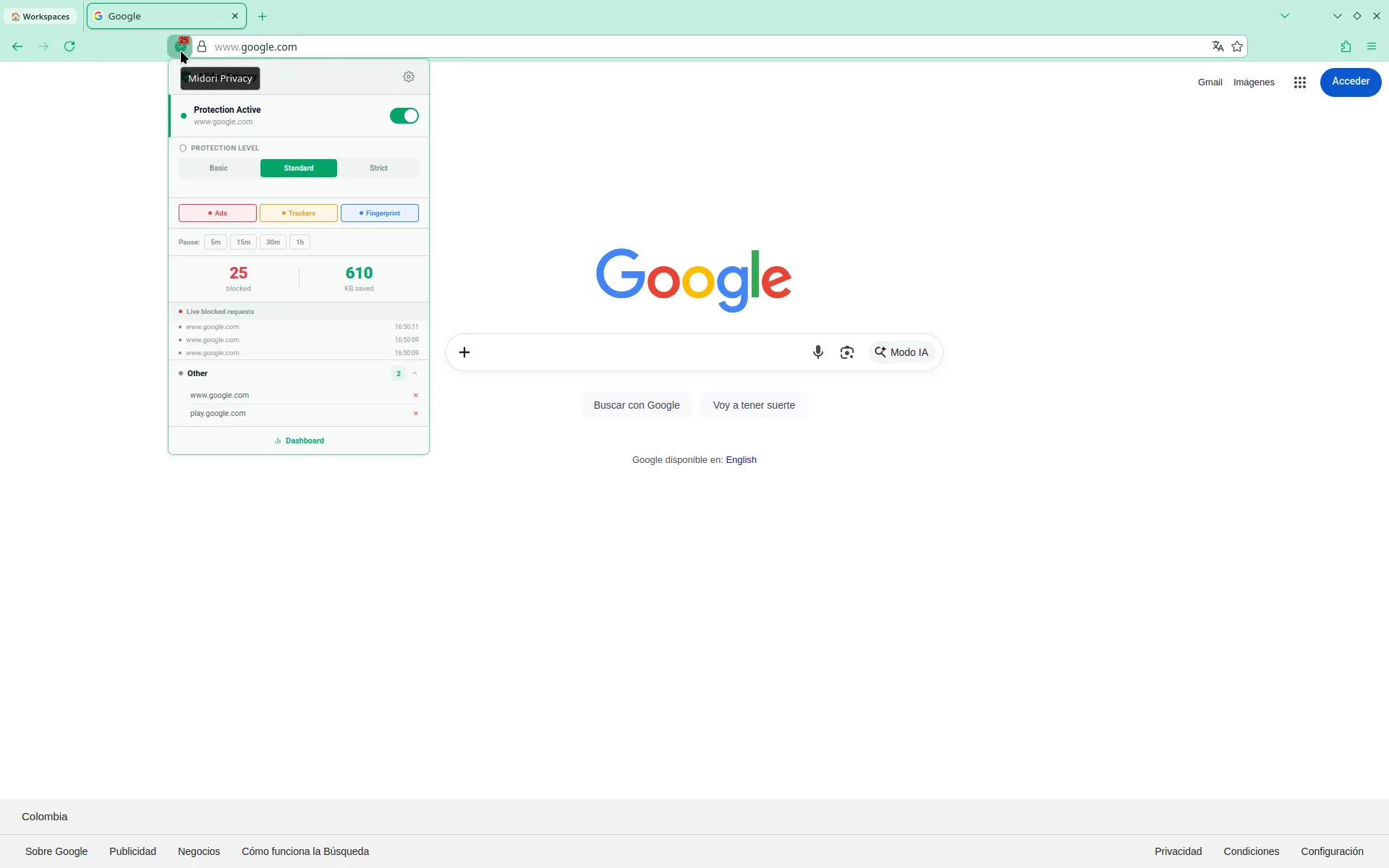 Anonymity and privacy comes to Midori 11.6.3 3 Midori Privacy Protect