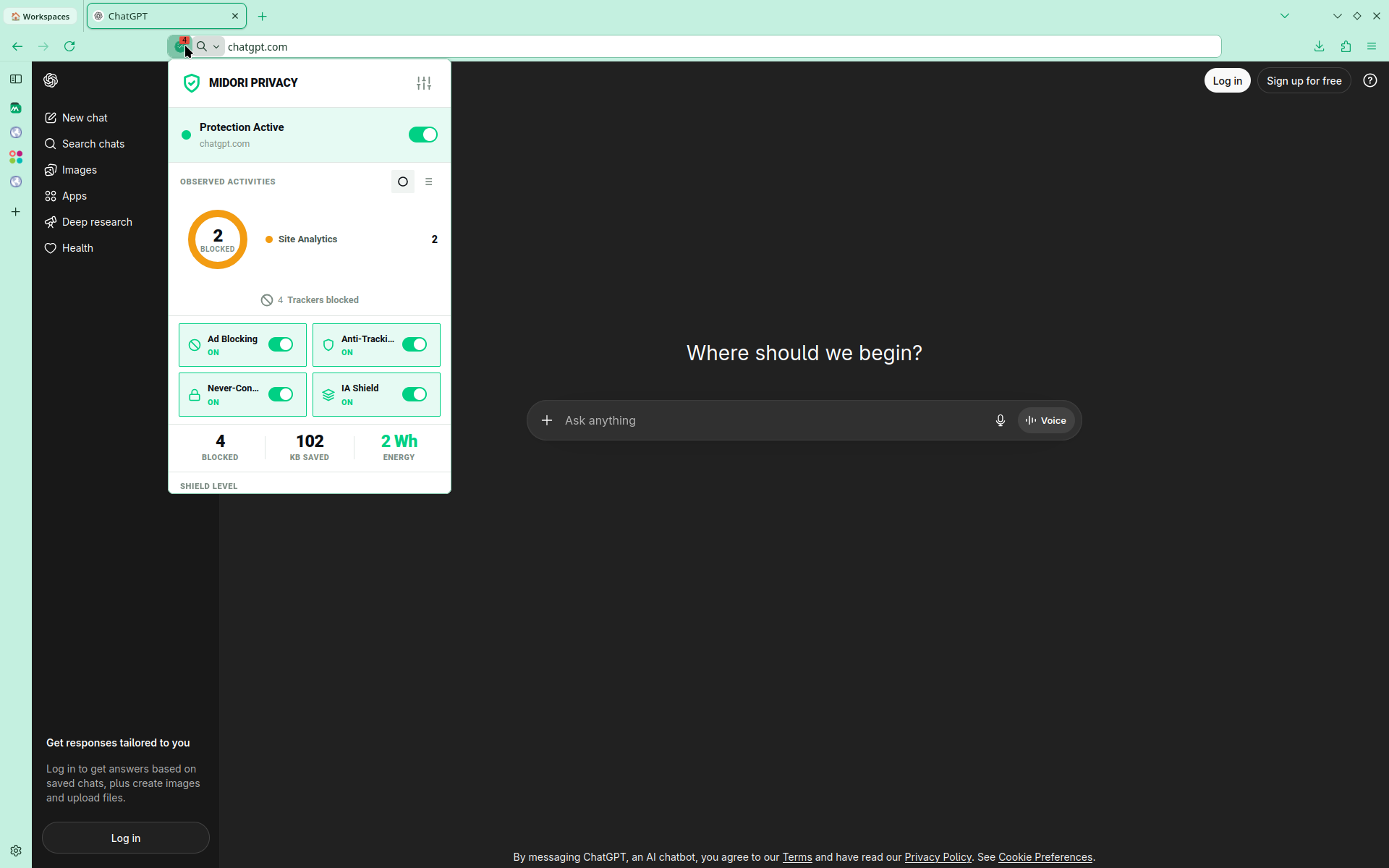 More improvements, more Midori Browser 11.6.5 3 Midori Browser with AI Shield