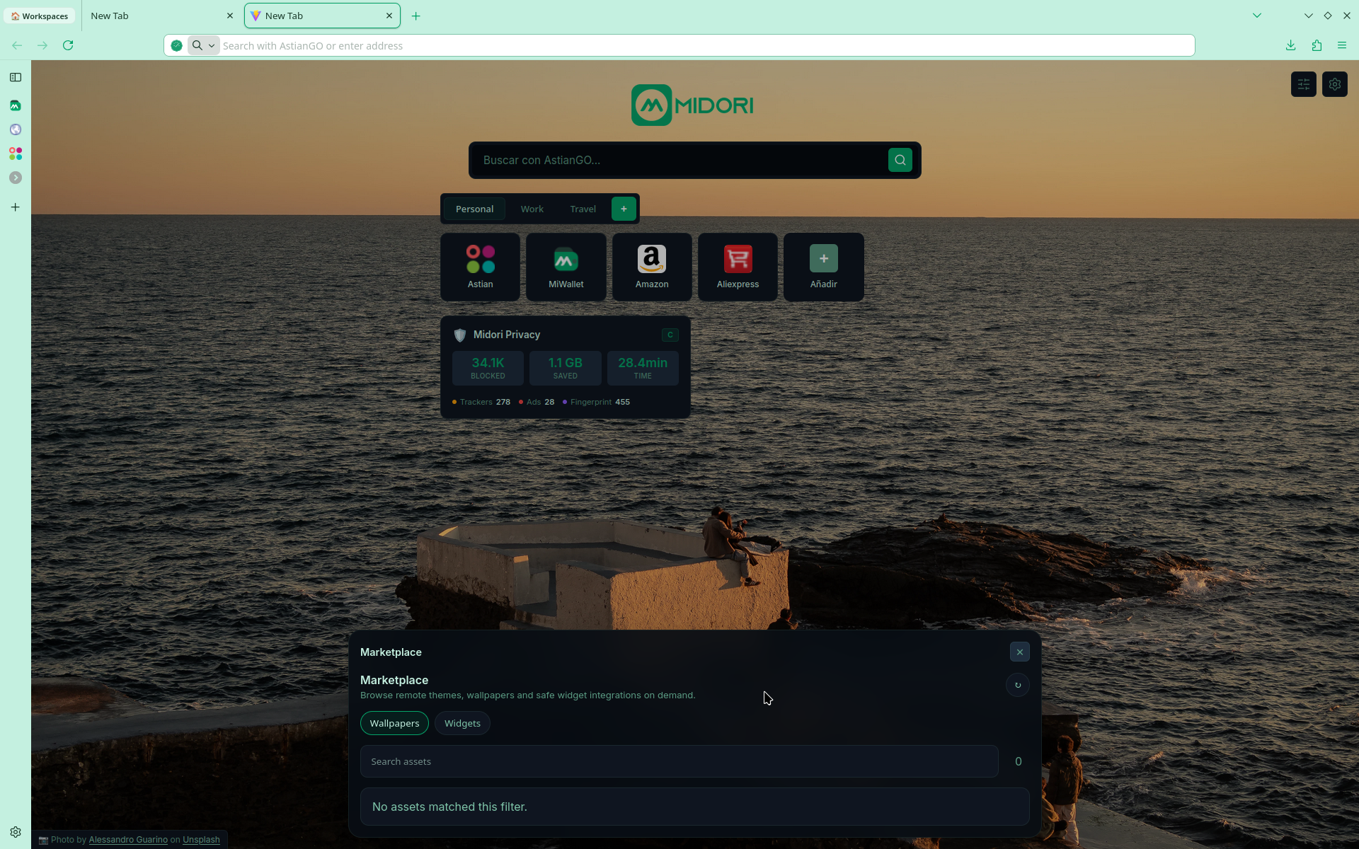 More improvements, more Midori Browser 11.6.5 4 Midori New Tab Marketplace
