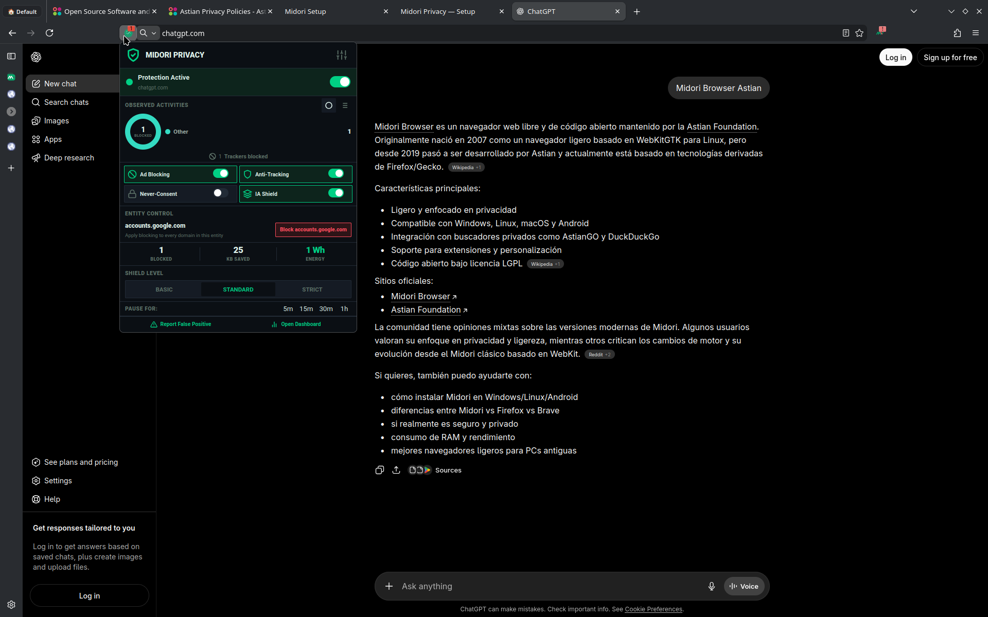 Midori 11.8 improvements to Midori Privacy, our ad blocker.