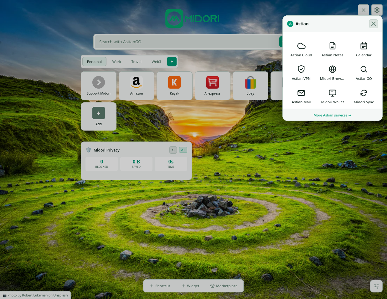 Midori 11.8 New Tab improvements