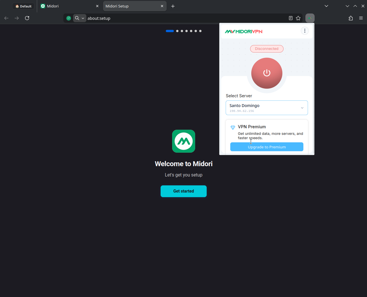 Midori Browser with Mesh