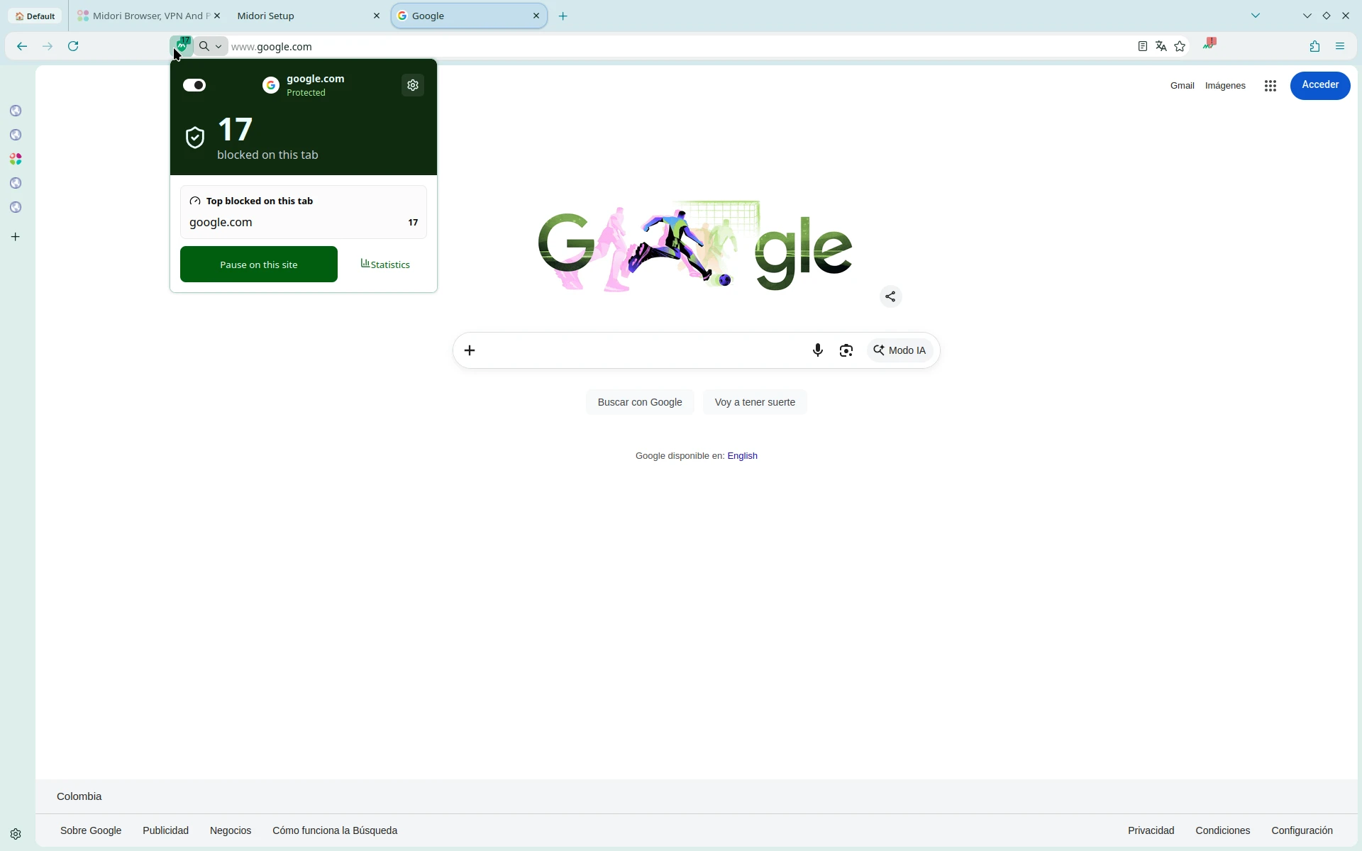 Midori 11.8.3 Adblock